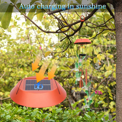 Garden Patio Yard Waterproof Solar Hummingbird Wind Chimes __stock:50 Garden & Patio Low stock refund_fee:1200