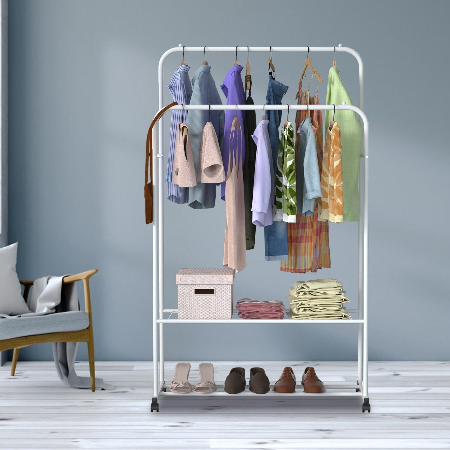 Garment Hanging Rack Clothing Organizer __stock:100 Closet & Storage refund_fee:1200