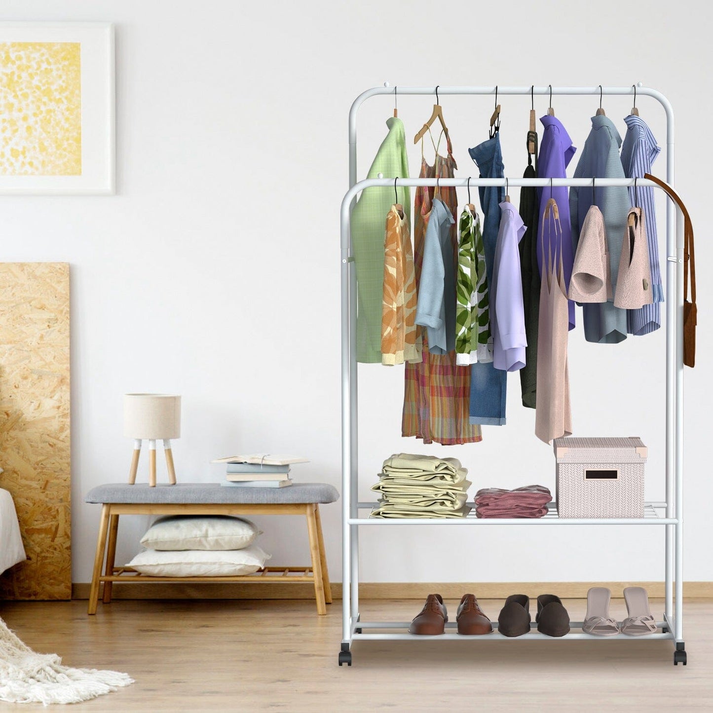 Garment Hanging Rack Clothing Organizer __stock:100 Closet & Storage refund_fee:1200