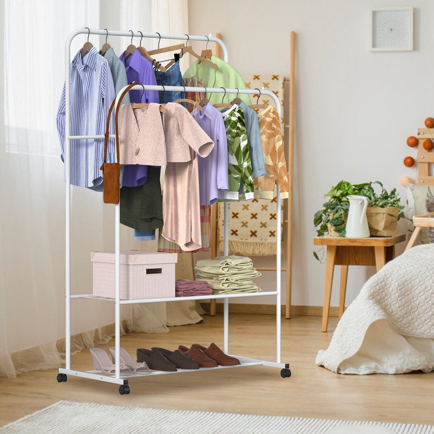 Garment Hanging Rack Clothing Organizer __stock:100 Closet & Storage refund_fee:1200