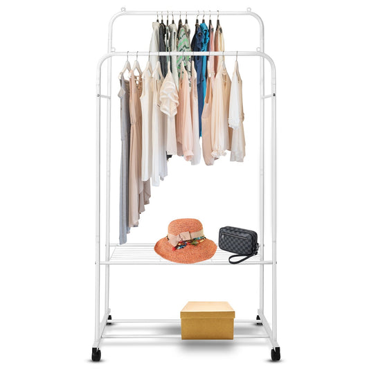 Garment Hanging Rack Clothing Rail Organizer __stock:50 Closet & Storage refund_fee:1800