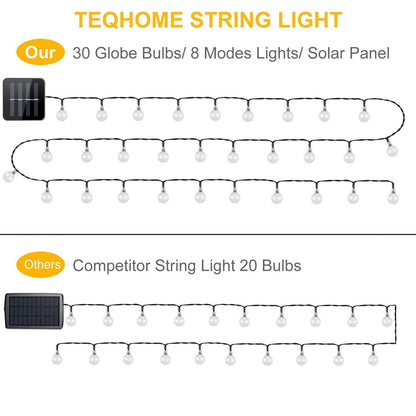 Globe String Solar Lights 30 Ball __stock:50 Holiday refund_fee:1200 String & Fairy Lights Warranty