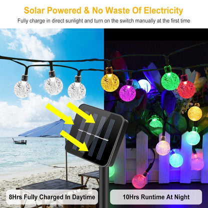 Globe String Solar Lights 30 Ball __stock:50 Holiday refund_fee:1200 String & Fairy Lights Warranty