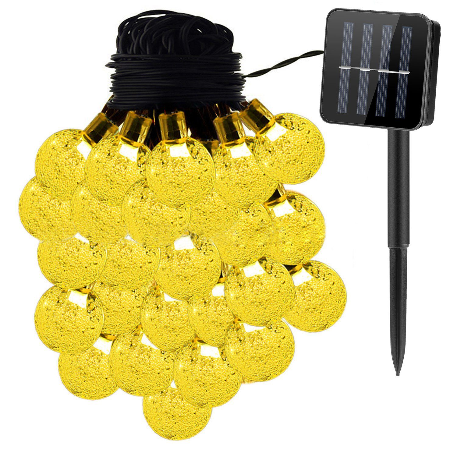 Globe String Solar Lights 30 Ball Warm __stock:50 Holiday refund_fee:1200 String & Fairy Lights Warranty