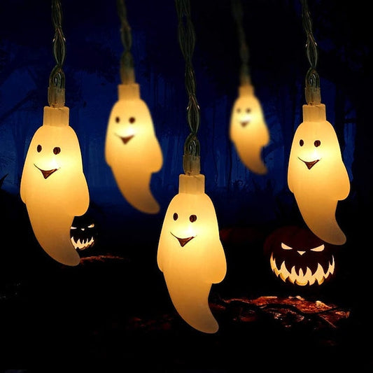 Halloween Cute Ghost LED String Lights Upholstery Lights Warm White __stock:200 Holiday Decor & Apparel refund_fee:800 Warranty