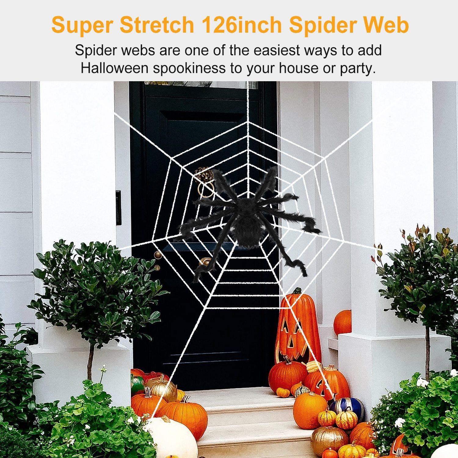 Halloween Decorations Spider Outdoor Stretch Cobweb Holiday Decor & Apparel refund_fee:1200