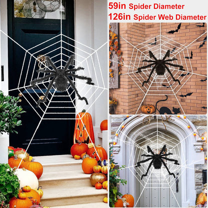 Halloween Decorations Spider Outdoor Stretch Cobweb Holiday Decor & Apparel refund_fee:1200