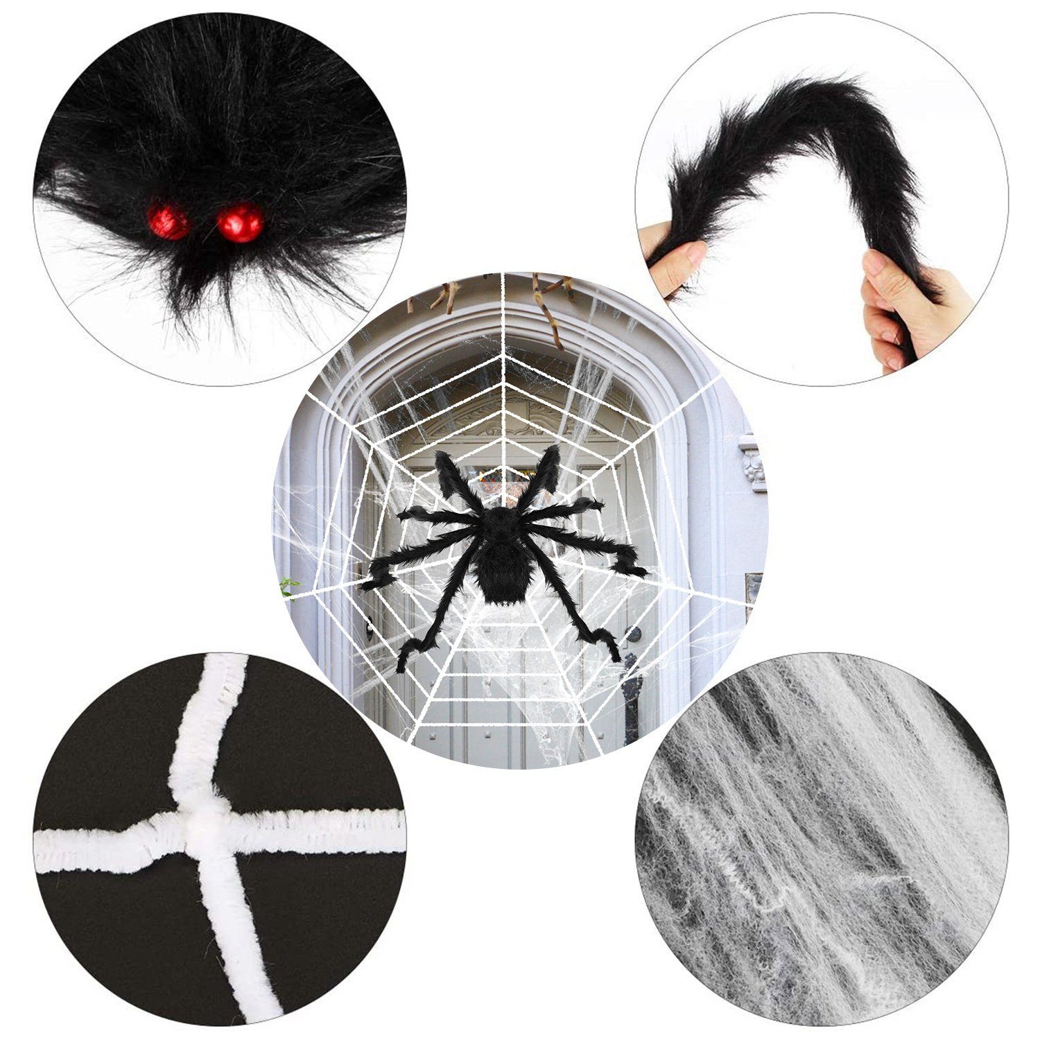 Halloween Decorations Spider Outdoor Stretch Cobweb Holiday Decor & Apparel refund_fee:1200