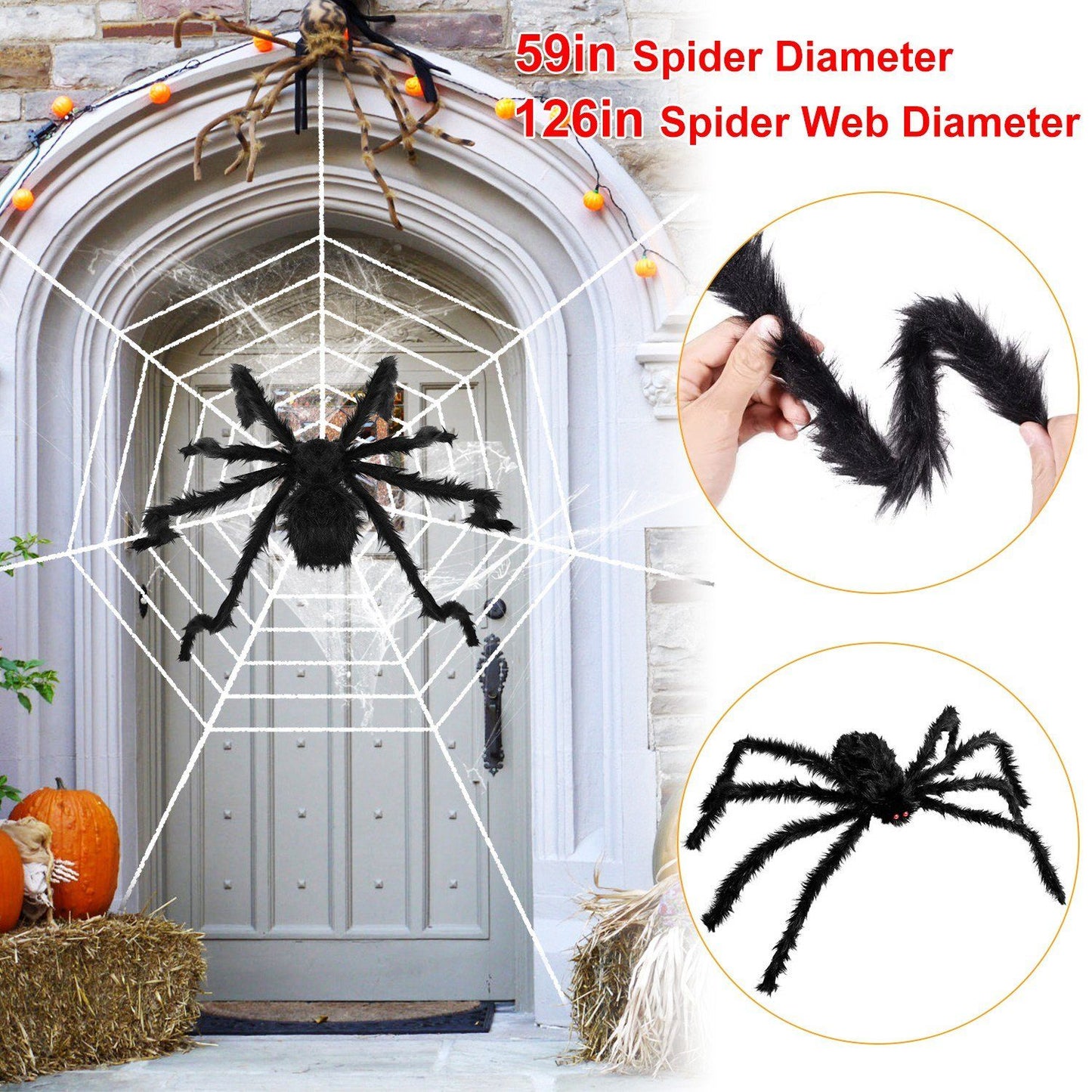 Halloween Decorations Spider Outdoor Stretch Cobweb Holiday Decor & Apparel refund_fee:1200