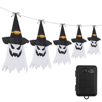 Halloween Ghost Witch Hat Hanging Light Lantern __stock:50 Holiday Decor & Apparel Low stock refund_fee:1200