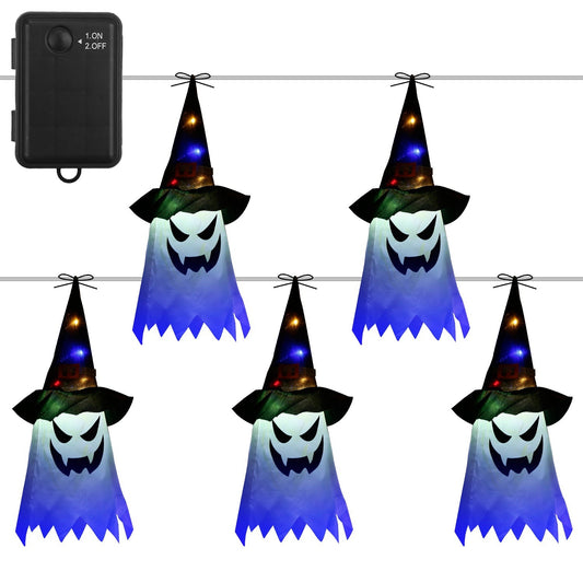 Halloween Ghost Witch Hat Hanging Light Lantern __stock:50 Holiday Decor & Apparel Low stock refund_fee:1200
