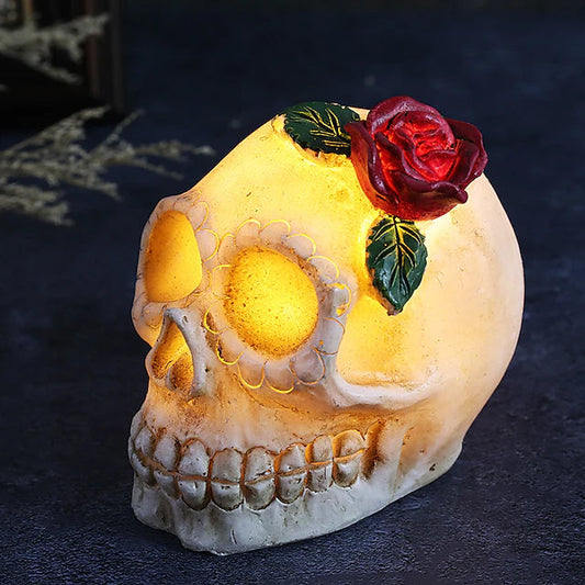 Halloween Resin Skull LED Night Light Decorative Light A __stock:200 Holiday Decor & Apparel refund_fee:800 Warranty