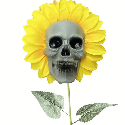 Halloween Sunflower Skull Head Garden Decoration 1 __stock:200 Holiday Decor & Apparel refund_fee:800