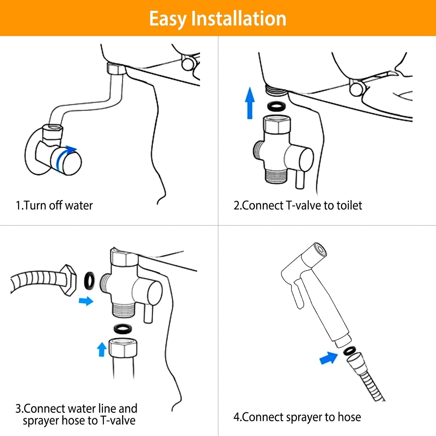 Handheld Bidet Sprayer Stainless Steel __stock:100 Bath refund_fee:1200