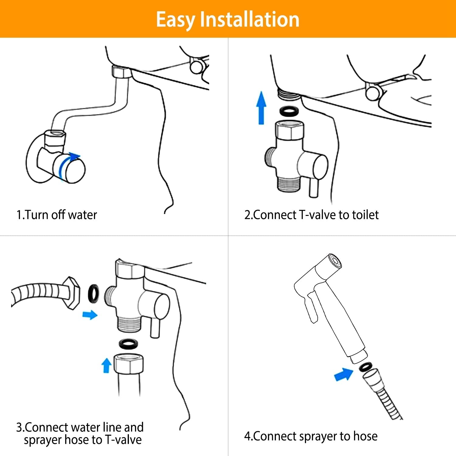 Handheld Bidet Sprayer Stainless Steel __stock:100 Bath refund_fee:1200