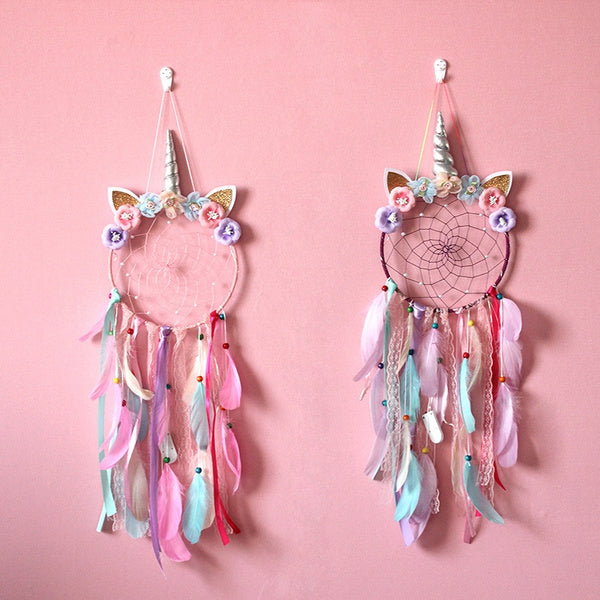 Handmade Feather Dream Catcher Wall Hanging Decoration __stock:200 Furniture and Décor refund_fee:800 show-color-swatches