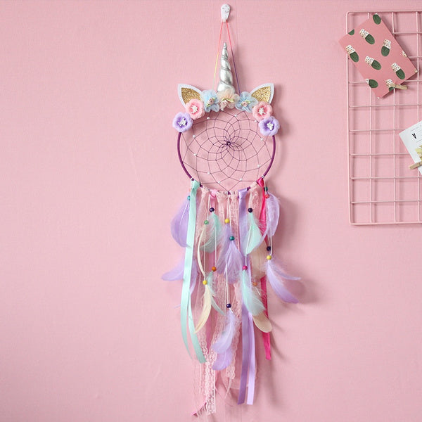 Handmade Feather Dream Catcher Wall Hanging Decoration __stock:200 Furniture and Décor refund_fee:800 show-color-swatches