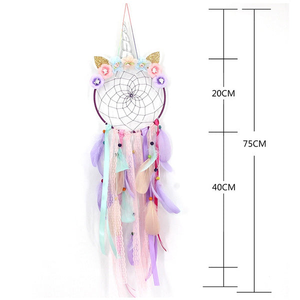 Handmade Feather Dream Catcher Wall Hanging Decoration __stock:200 Furniture and Décor refund_fee:800 show-color-swatches