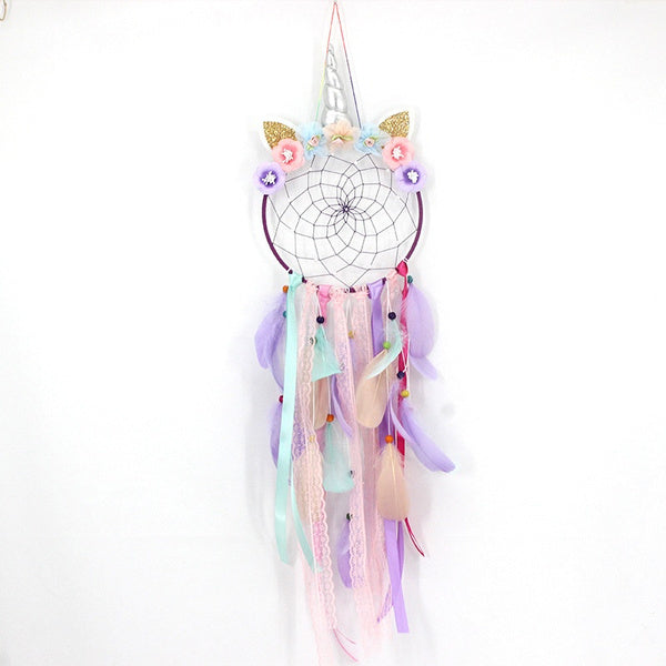 Handmade Feather Dream Catcher Wall Hanging Decoration __stock:200 Furniture and Décor refund_fee:800 show-color-swatches