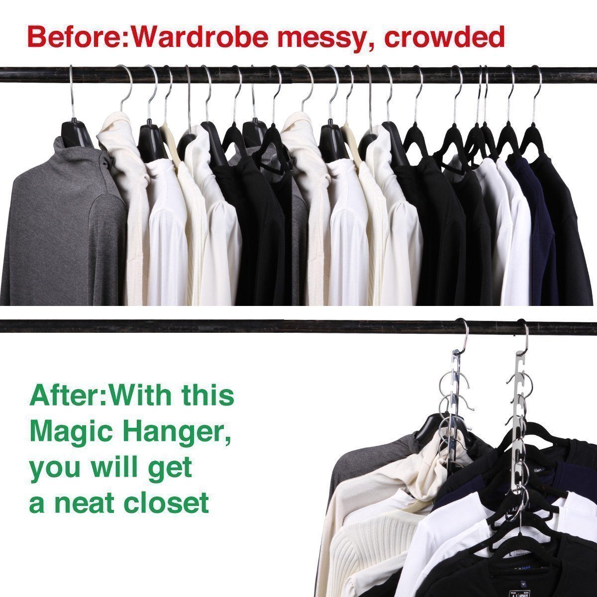 Hirundo Magic Clothes Stainless Steel Hangers Closet & Storage storage