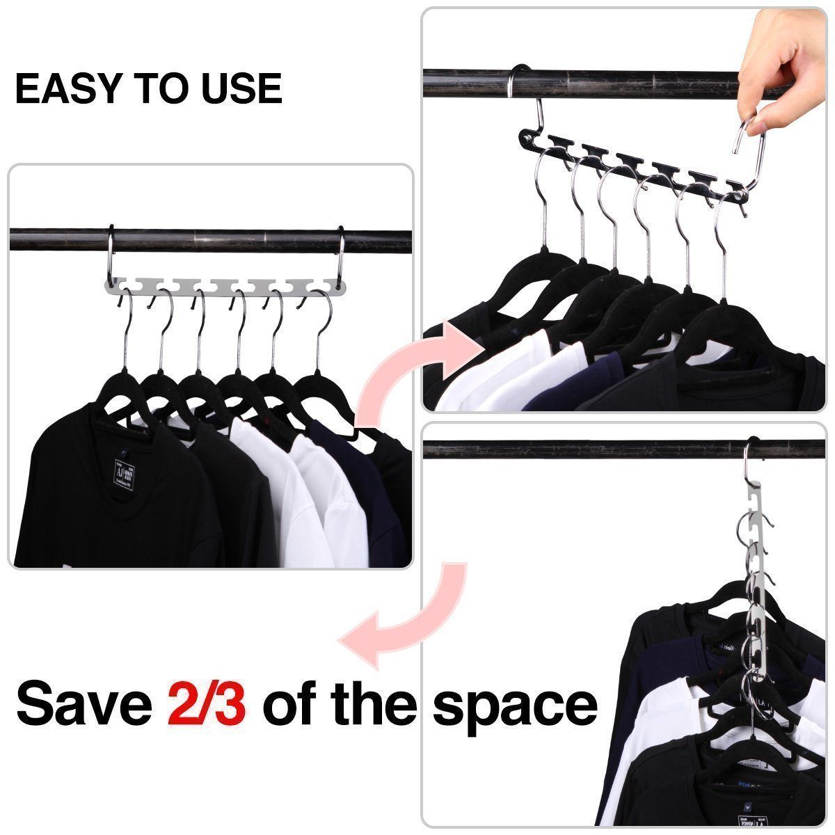 Hirundo Magic Clothes Stainless Steel Hangers Closet & Storage storage