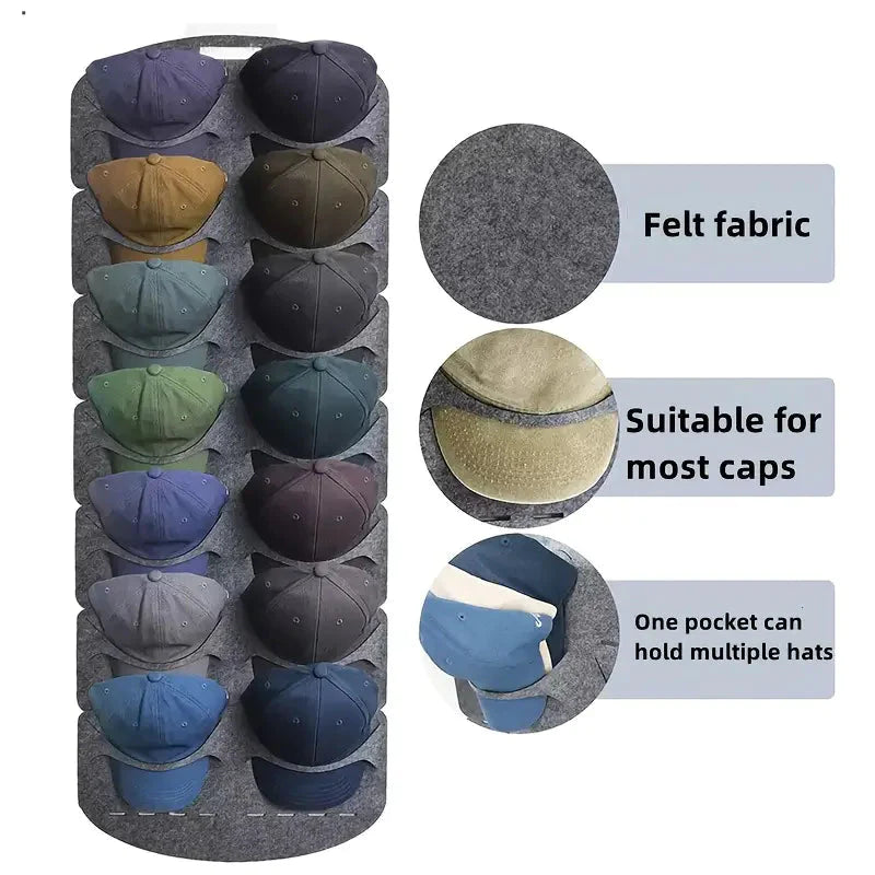 Hanging Hat Organizers For Baseball Cap Felt Storage Holders __stock:200 Closet & Storage refund_fee:800