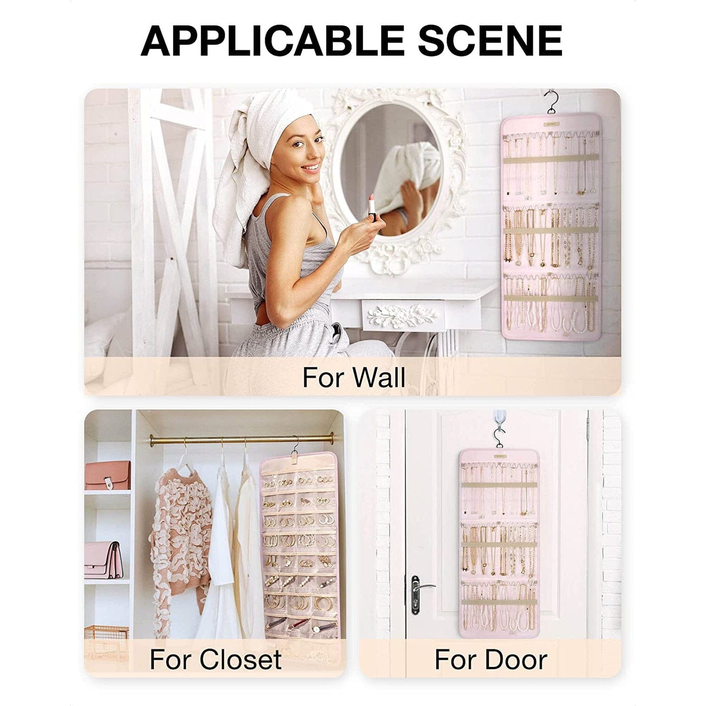 Hanging Jewelry Organizer Storage Roll __stock:200 Closet & Storage refund_fee:800