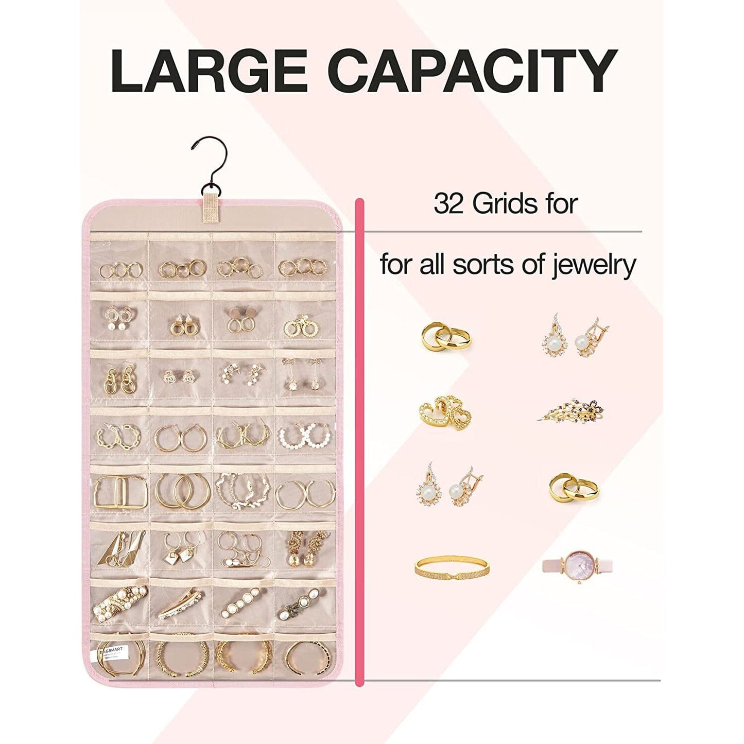 Hanging Jewelry Organizer Storage Roll __stock:200 Closet & Storage refund_fee:800