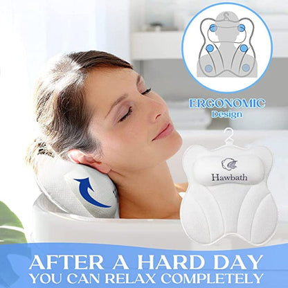 Hawbath Ultra-Soft Bath Pillow With 6 Suction Cups __stock:1000 Bath refund_fee:1200