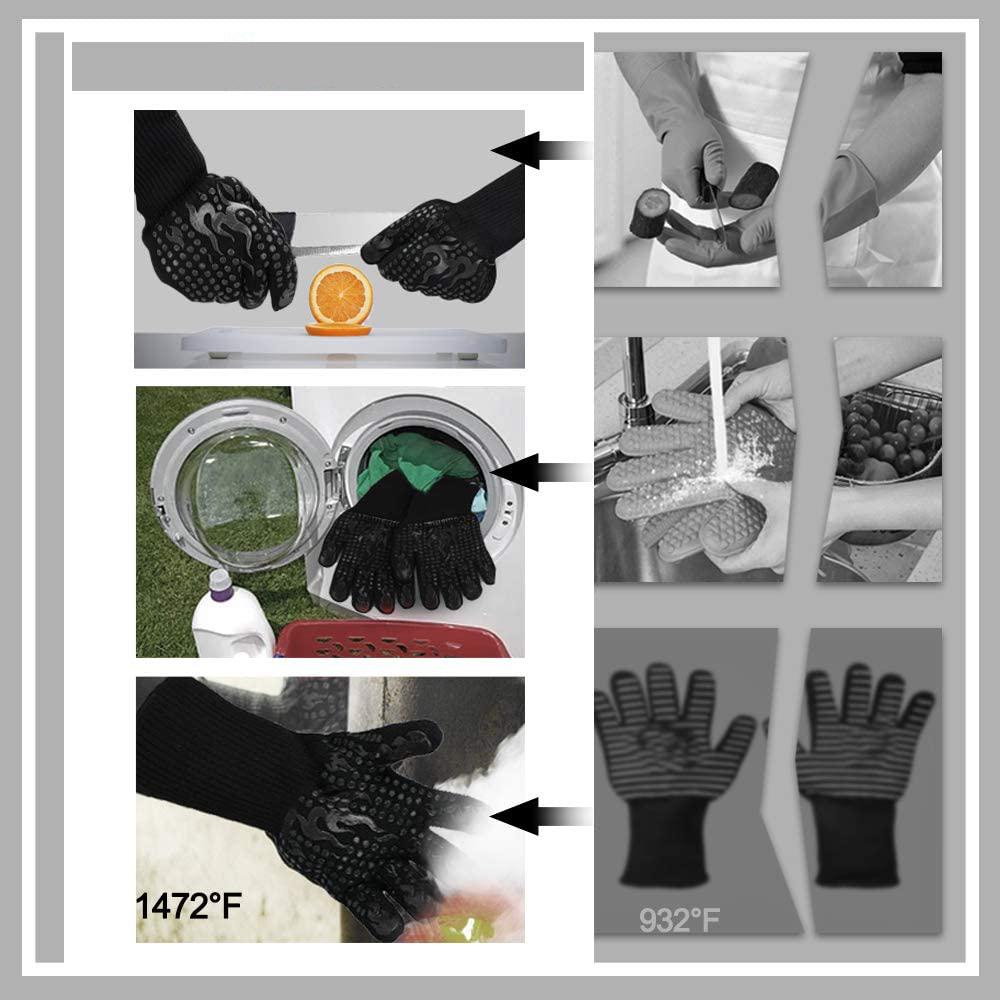 Heat Resistant Grilling Long Silicone Non-Slip Gloves __stock:100 Kitchen & Dining refund_fee:800