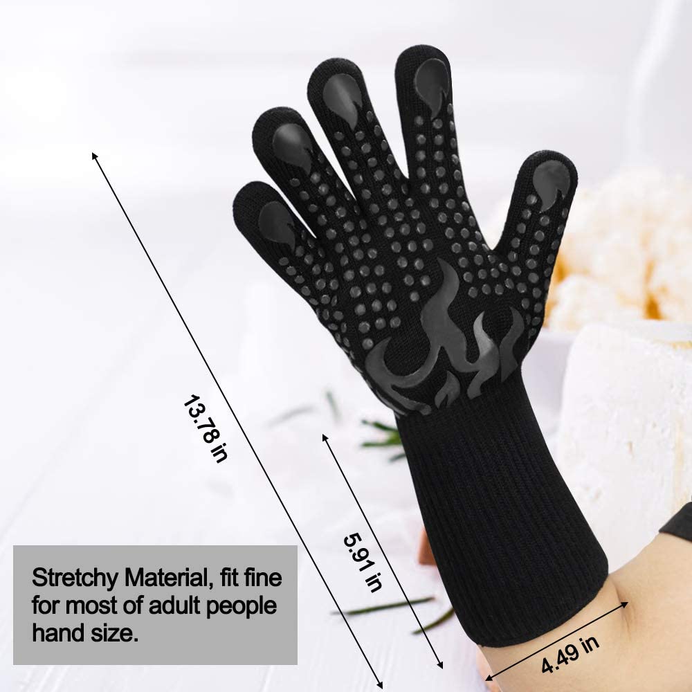 Heat Resistant Grilling Long Silicone Non-Slip Gloves __stock:100 Kitchen & Dining refund_fee:800