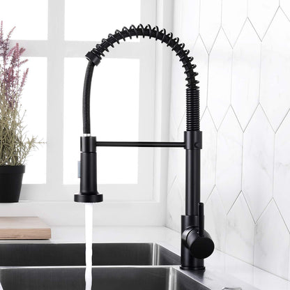 High Arc Spring Kitchen Sink Faucet Black __stock:200 Home Improvement refund_fee:2200