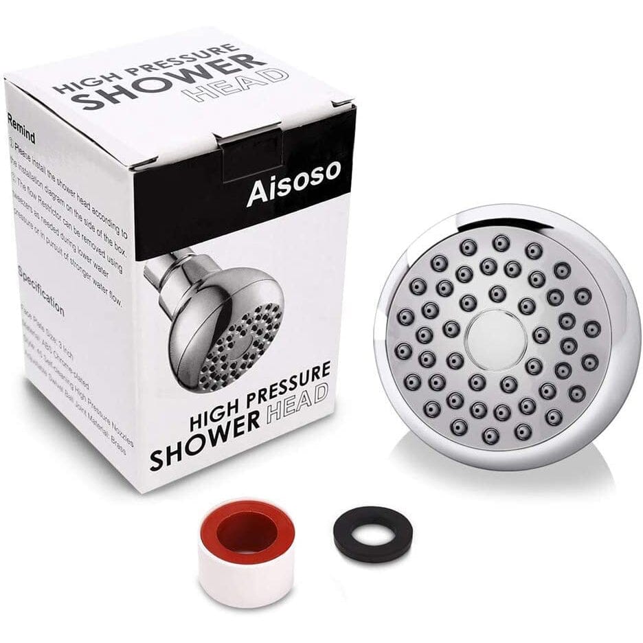 High Pressure Shower Head 3" Anti-clog Anti-leak Fixed with Adjustable Swivel Brass Ball Joint __stock:200 Bath refund_fee:800