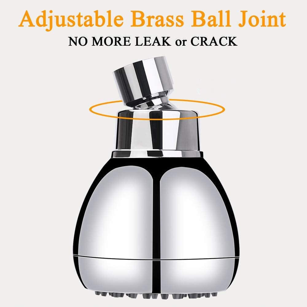 High Pressure Shower Head 3" Anti-clog Anti-leak Fixed with Adjustable Swivel Brass Ball Joint __stock:200 Bath refund_fee:800