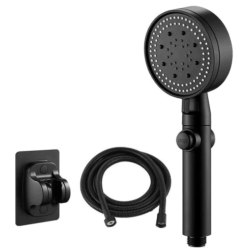 High-Pressure Shower Head 5-Modes Adjustable Faucet Aerator Water Saving Black Suit __stock:200 Bath refund_fee:800