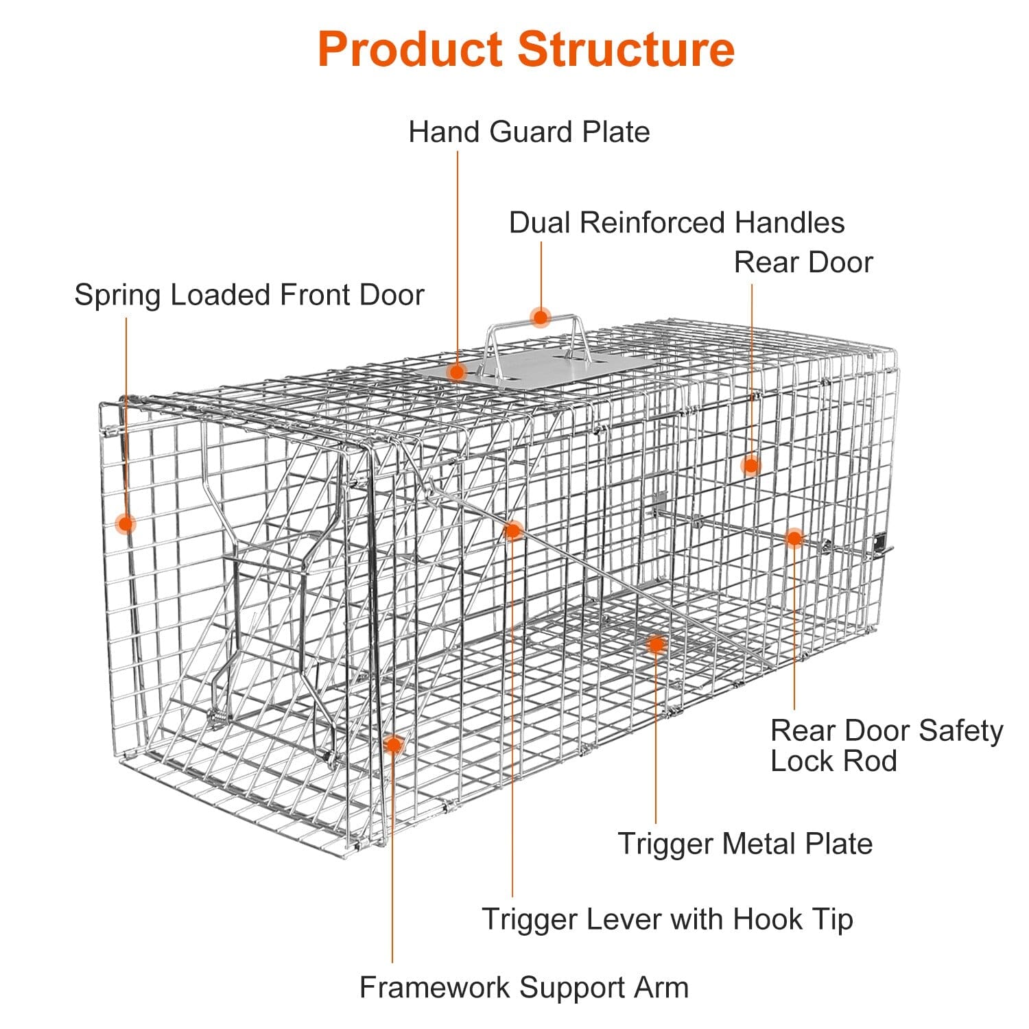 Humane Catch Release Live Animal Collapsible Galvanized Wire Trap Cage __stock:50 Pest Control refund_fee:1800