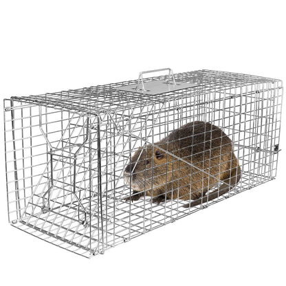 Humane Catch Release Live Animal Collapsible Galvanized Wire Trap Cage __stock:50 Pest Control refund_fee:1800