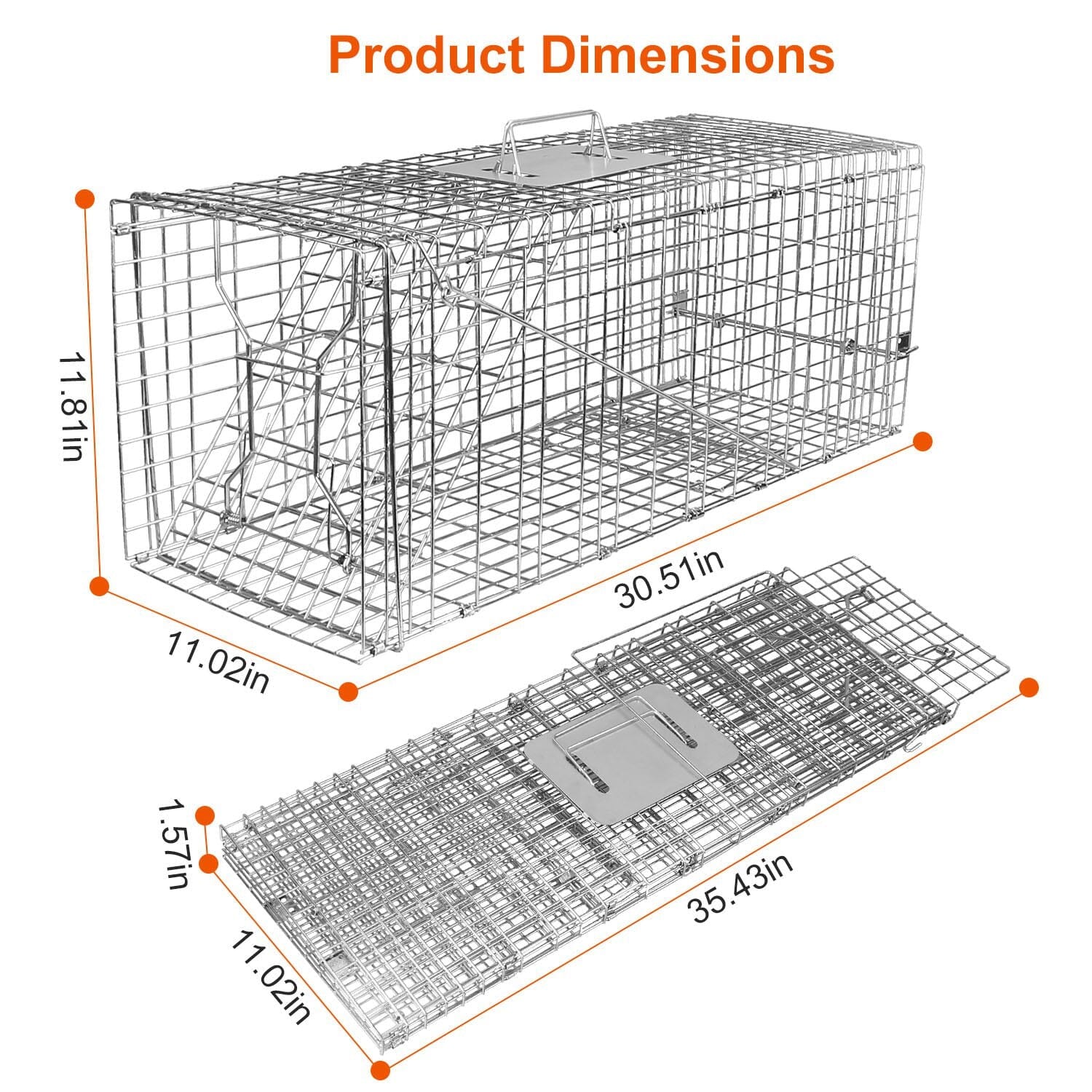 Humane Catch Release Live Animal Collapsible Galvanized Wire Trap Cage __stock:50 Pest Control refund_fee:1800