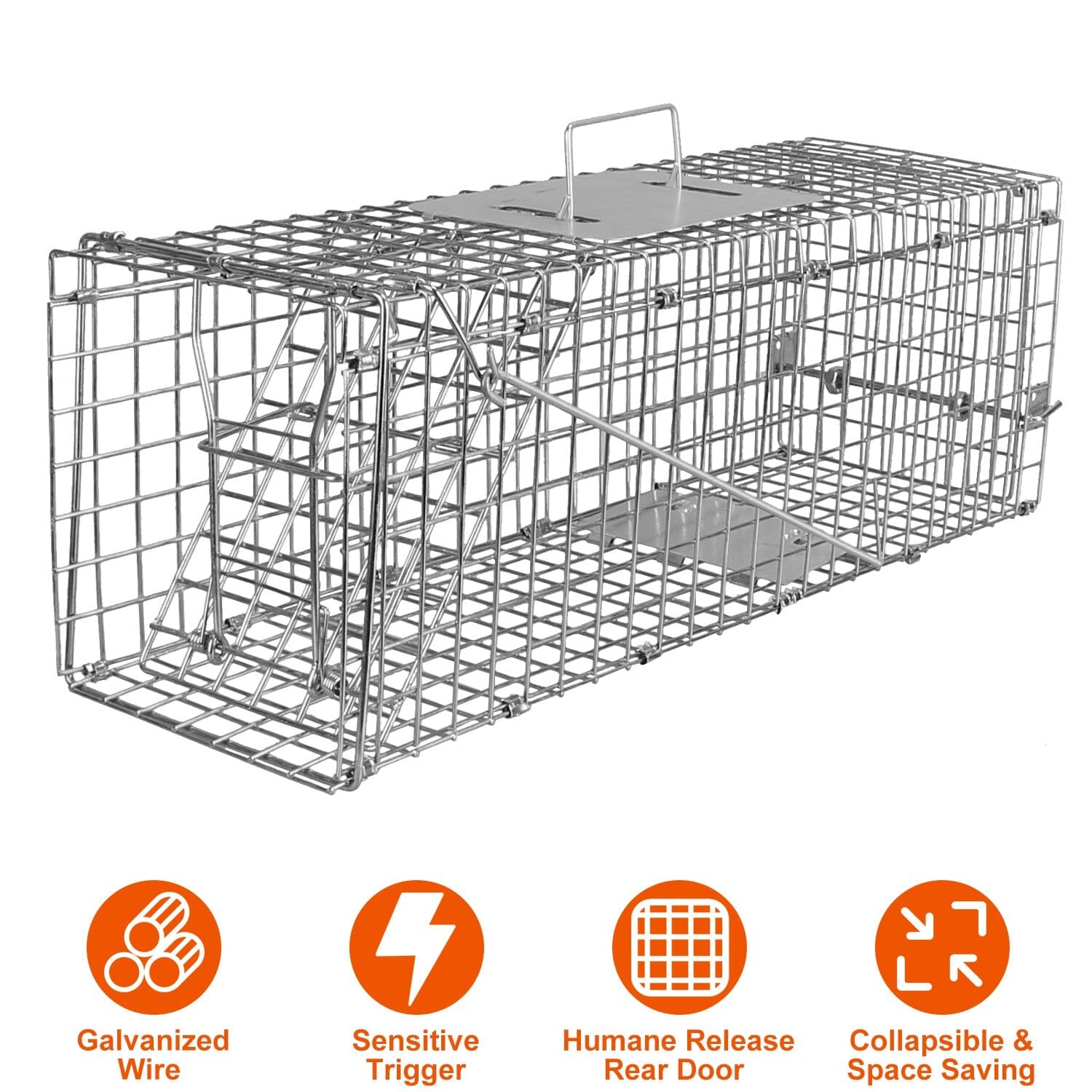 Humane Live Animal Rodent Cage Collapsible Galvanized Wire __stock:50 Low stock Pest Control refund_fee:1200