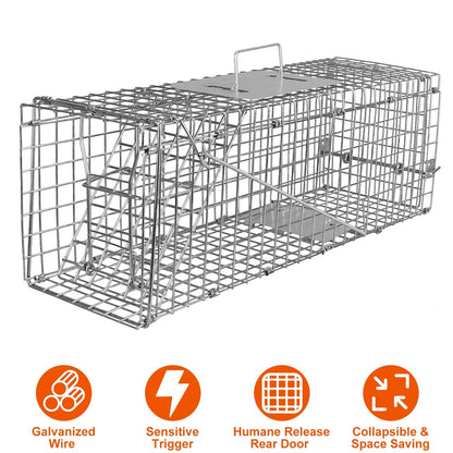 Humane Live Animal Rodent Cage Collapsible Galvanized Wire __stock:50 Low stock Pest Control refund_fee:1200