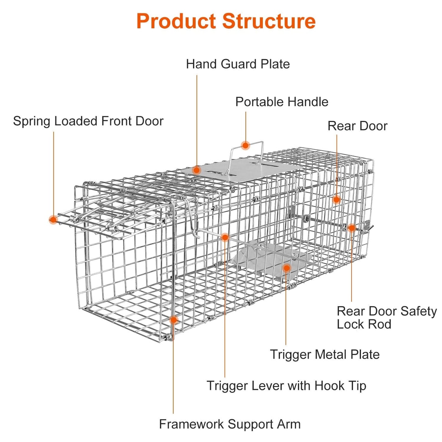 Humane Live Animal Rodent Cage Collapsible Galvanized Wire __stock:50 Low stock Pest Control refund_fee:1200