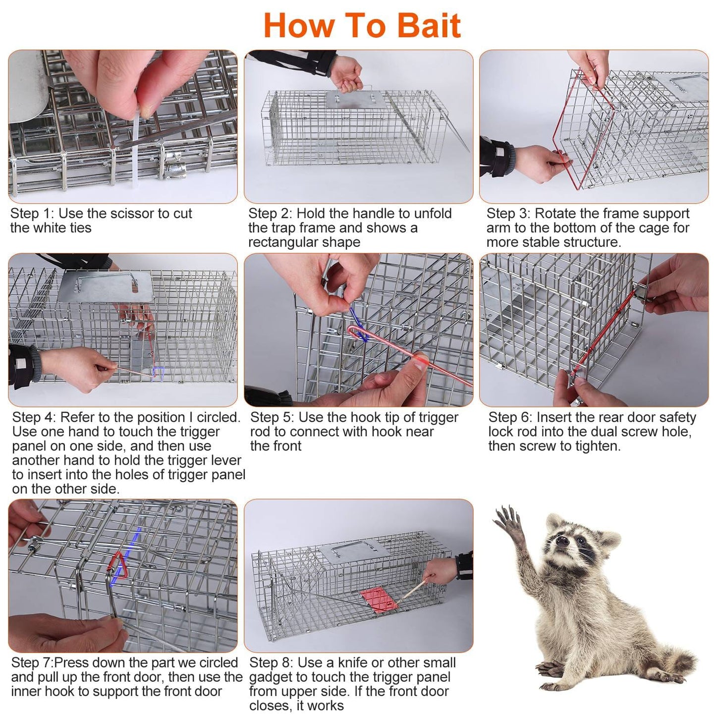 Humane Live Animal Rodent Cage Collapsible Galvanized Wire __stock:50 Low stock Pest Control refund_fee:1200