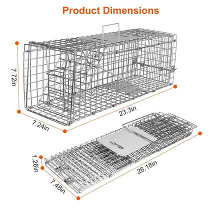 Humane Live Animal Rodent Cage Collapsible Galvanized Wire __stock:50 Low stock Pest Control refund_fee:1200