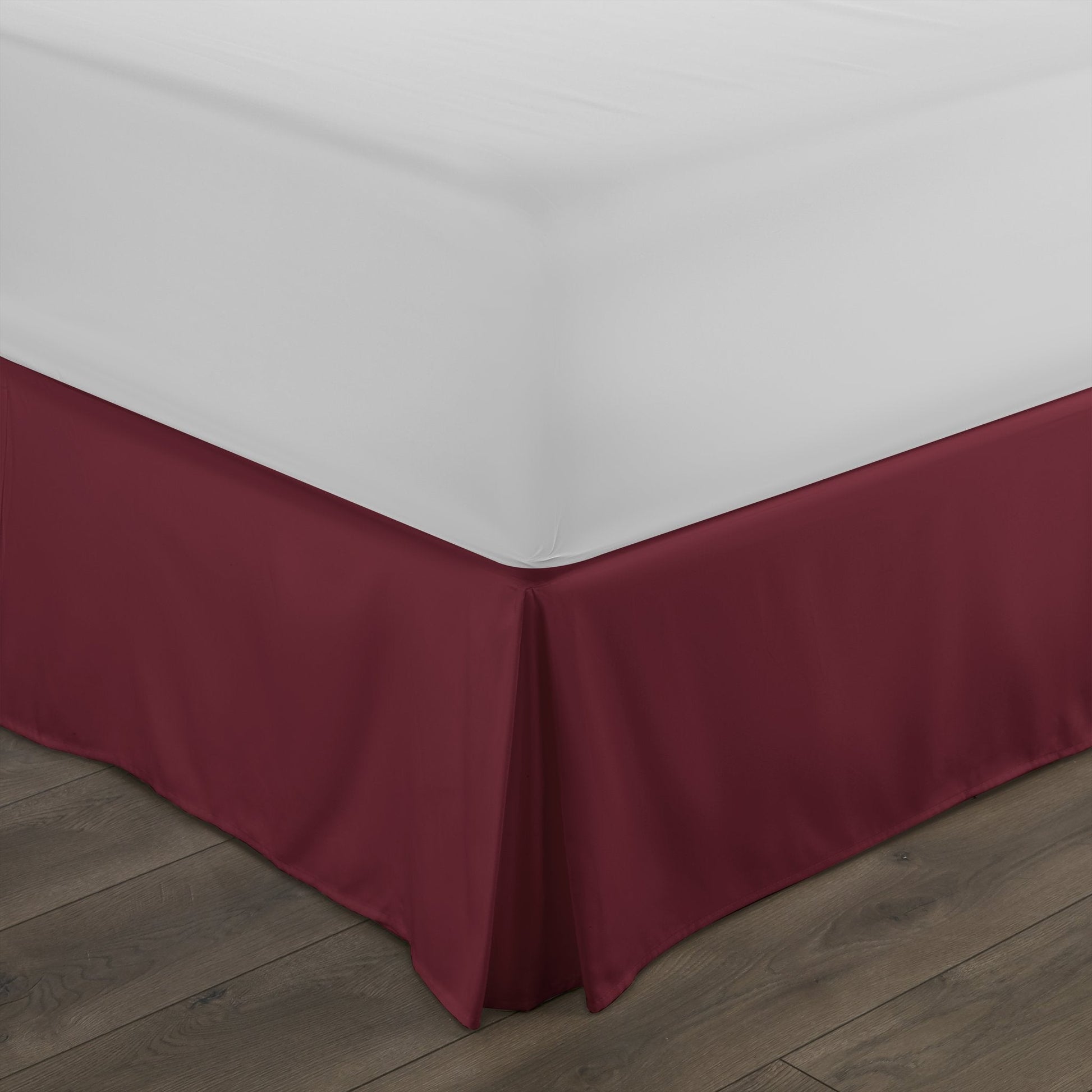 Hypoallergenic Pleated Premium Solid Bed Skirt Burgundy __label2:BOGO 30% OFF Bedding Low stock refund_fee:1200