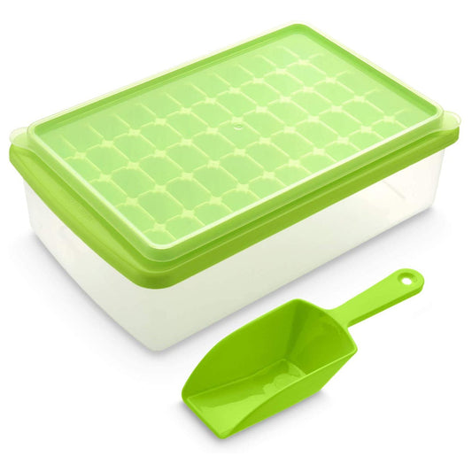 Ice Cube Tray with Lid and Bin Green __stock:200 Kitchen & Dining refund_fee:1200