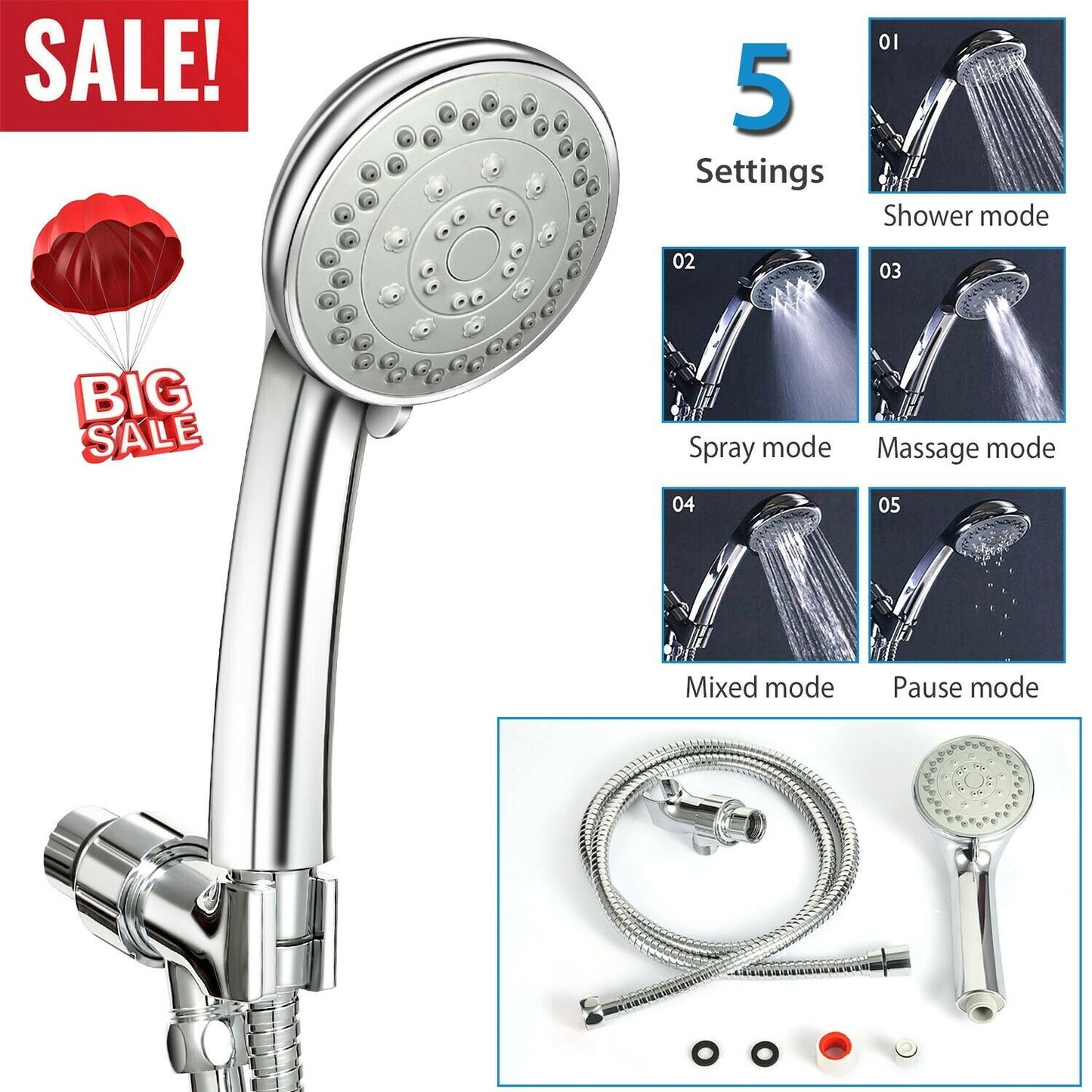 iMountek Handheld Stainless Shower Hand __stock:200 Bath refund_fee:1200