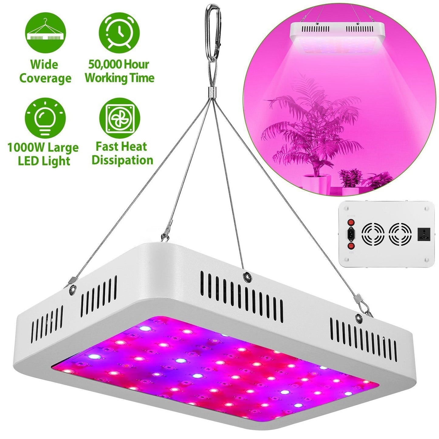 iMountek LED Plant Grow Lights 1000W __stock:150 Garden & Patio refund_fee:2200 Warranty