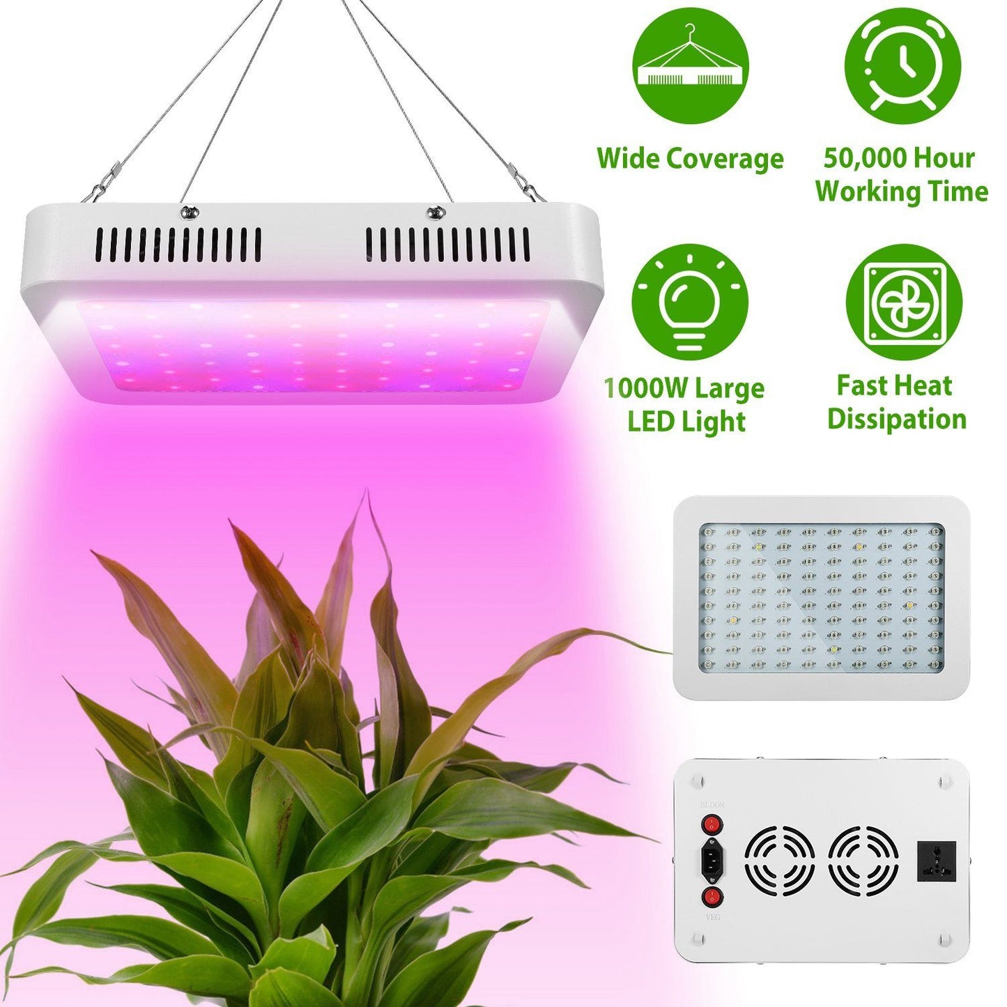 iMountek LED Plant Grow Lights 1000W __stock:150 Garden & Patio refund_fee:2200 Warranty