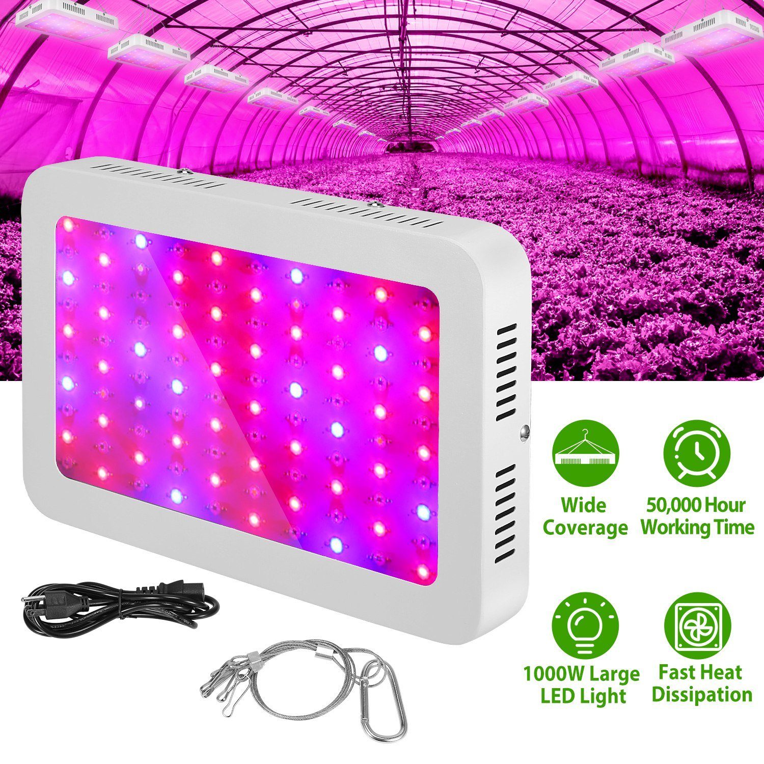 iMountek LED Plant Grow Lights 1000W __stock:150 Garden & Patio refund_fee:2200 Warranty