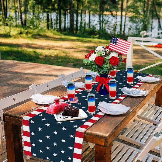 Independence Day 4th of July Table Runner Dresser Scarves __stock:200 Holiday Decor & Apparel refund_fee:800